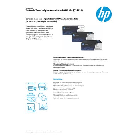 Toner 12A HP nero  Q2612A